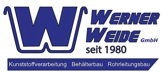 Logo der Werner Weide GmbH für Kunststoffverarbeitung, Behälterbau und Rohrleitungsbau.