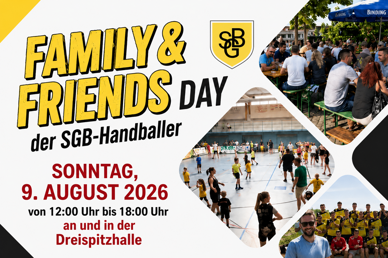 amily-and-Friends-Day der SG Bruchköbel Handball am 9. August 2026 mit Handball, Familienprogramm und Testspielen in der Dreispitzhalle.